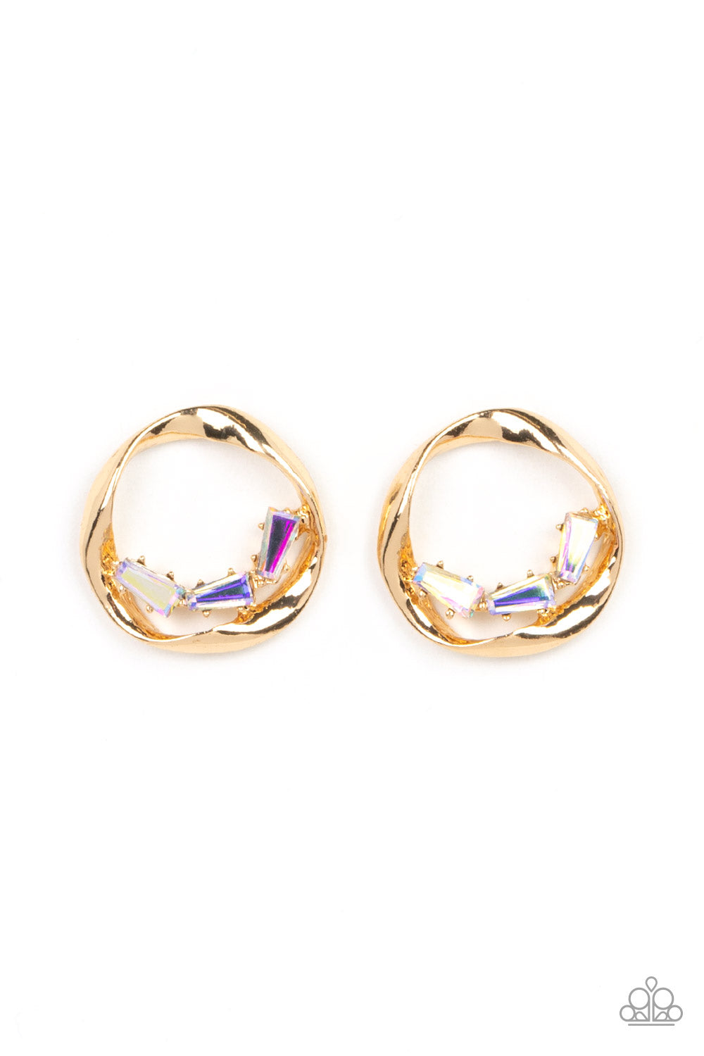 Imperfect Illumination - Multi  Iridescent Rhinestone Post Earring Paparazzi E1680