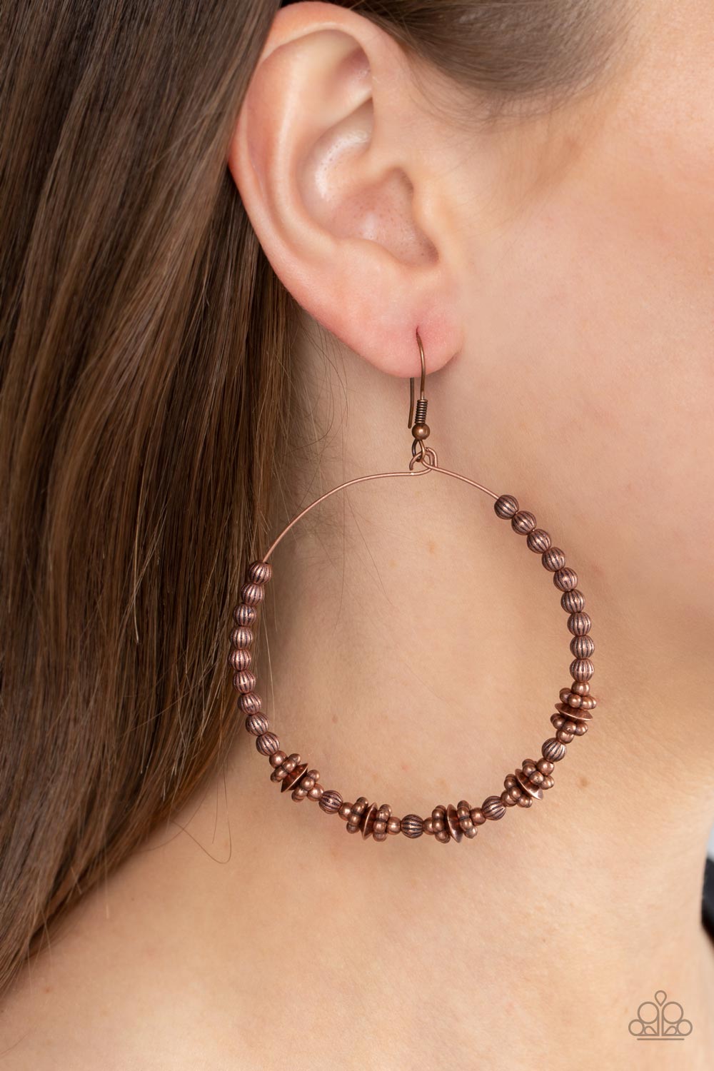 Simple Synchrony - Copper Bead Earring Santa Fe Style Paparazzi E0994