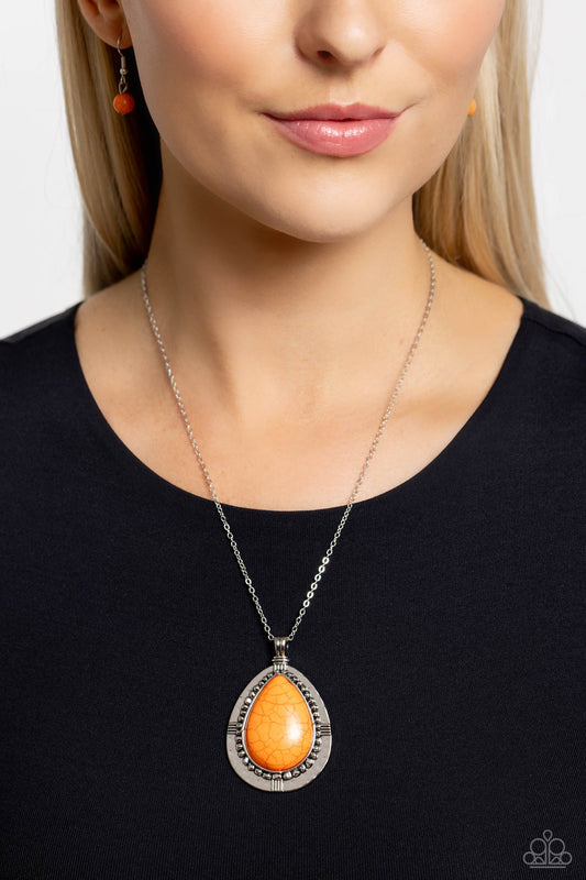 Western Wilderness - Orange Santa Fe Style Necklace Paparazzi N1853