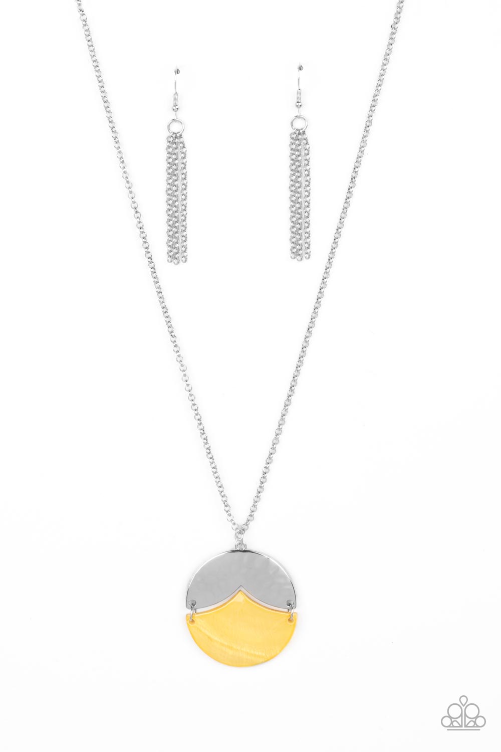 Seaside Sabbatical - Yellow Daffodil Frame Summer Pendant Necklace Paparazzi N1881