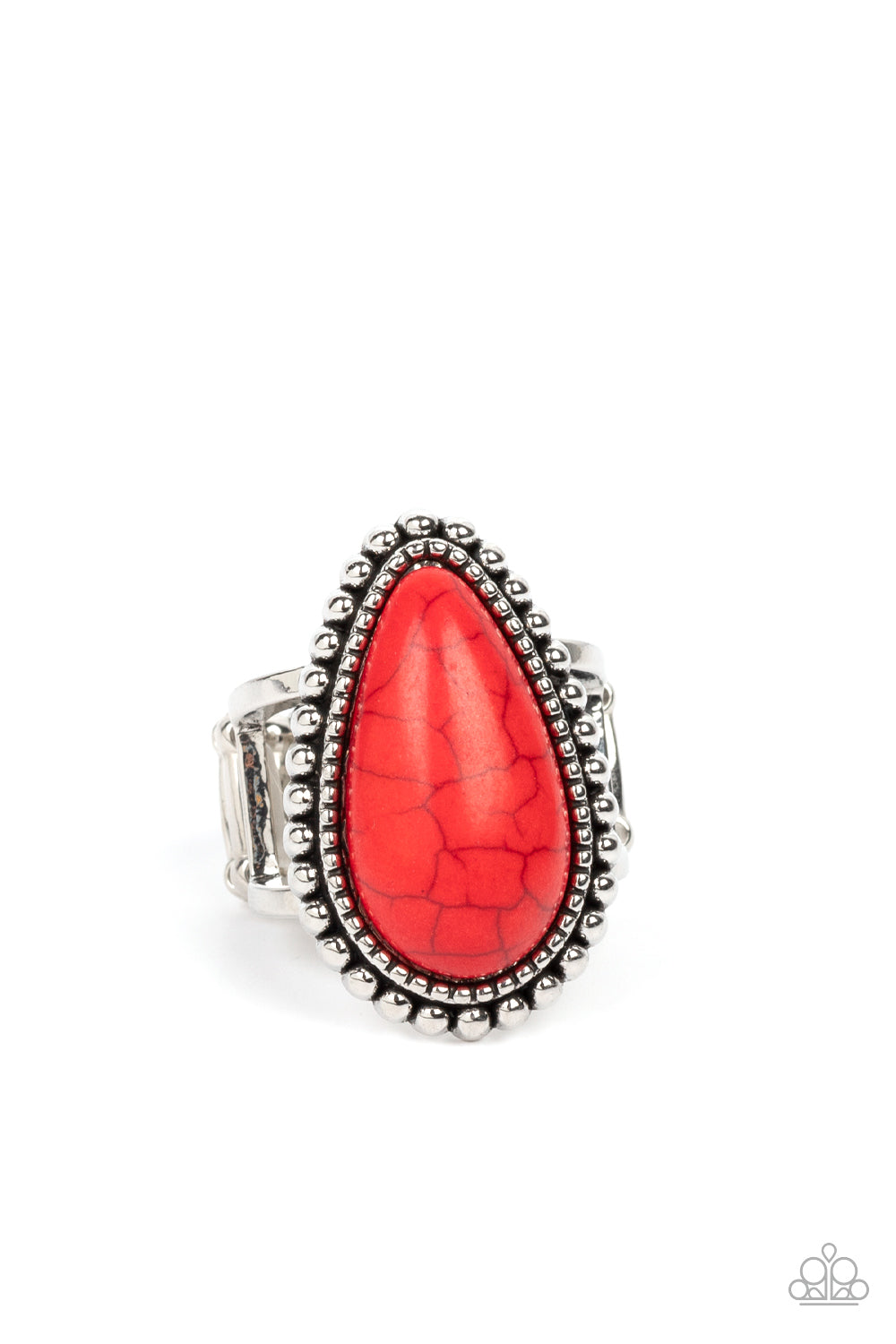 Urban Elements - Red Stone Santa Fe Style Ring Paparazzi R0329