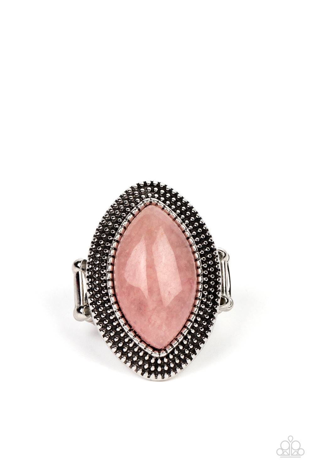 Artisanal Apothecary - Pink Marquise Rose Quartz Stone Ring Paparazzi R0590