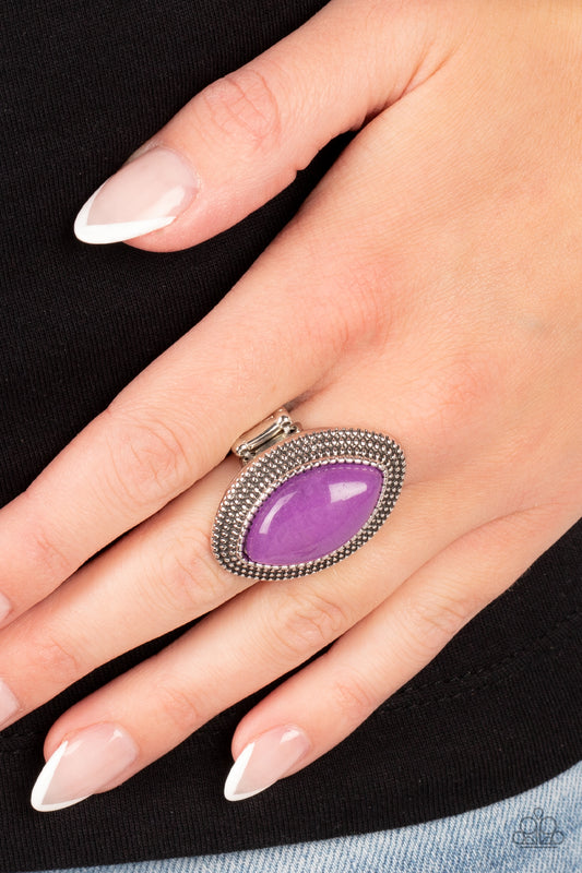 Artisanal Apothecary - Purple Marquise Amethyst Stone Ring Paparazzi R0537