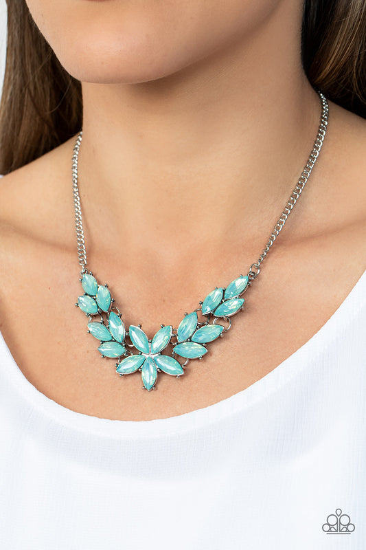 Ethereal Efflorescence - Green Opaque Marquise Gem Necklace Paparazzi N1580