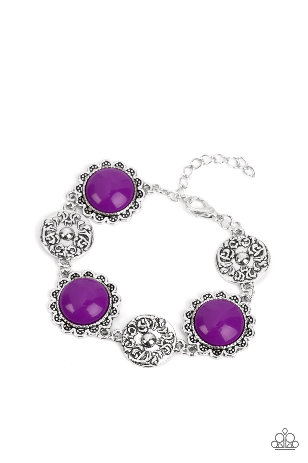 Positively Poppy - Purple Dahlia Floral Filigree Bracelet B1073