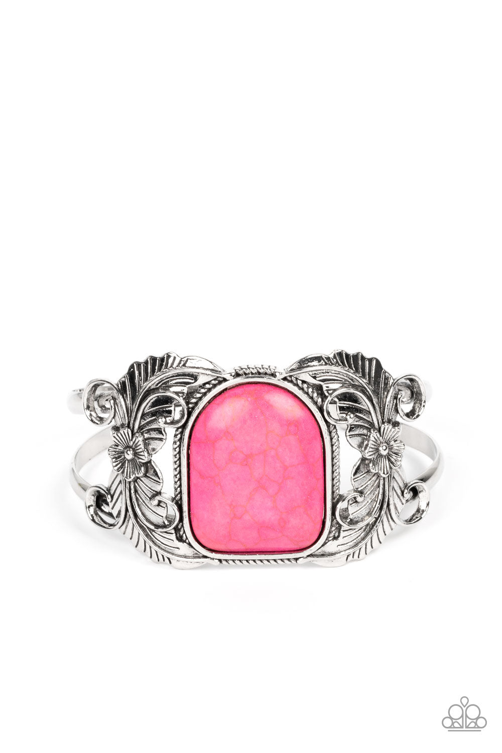 Dune Garden - Pink Stone Santa Fe Style Cuff Bracelet Paparazzi B0869