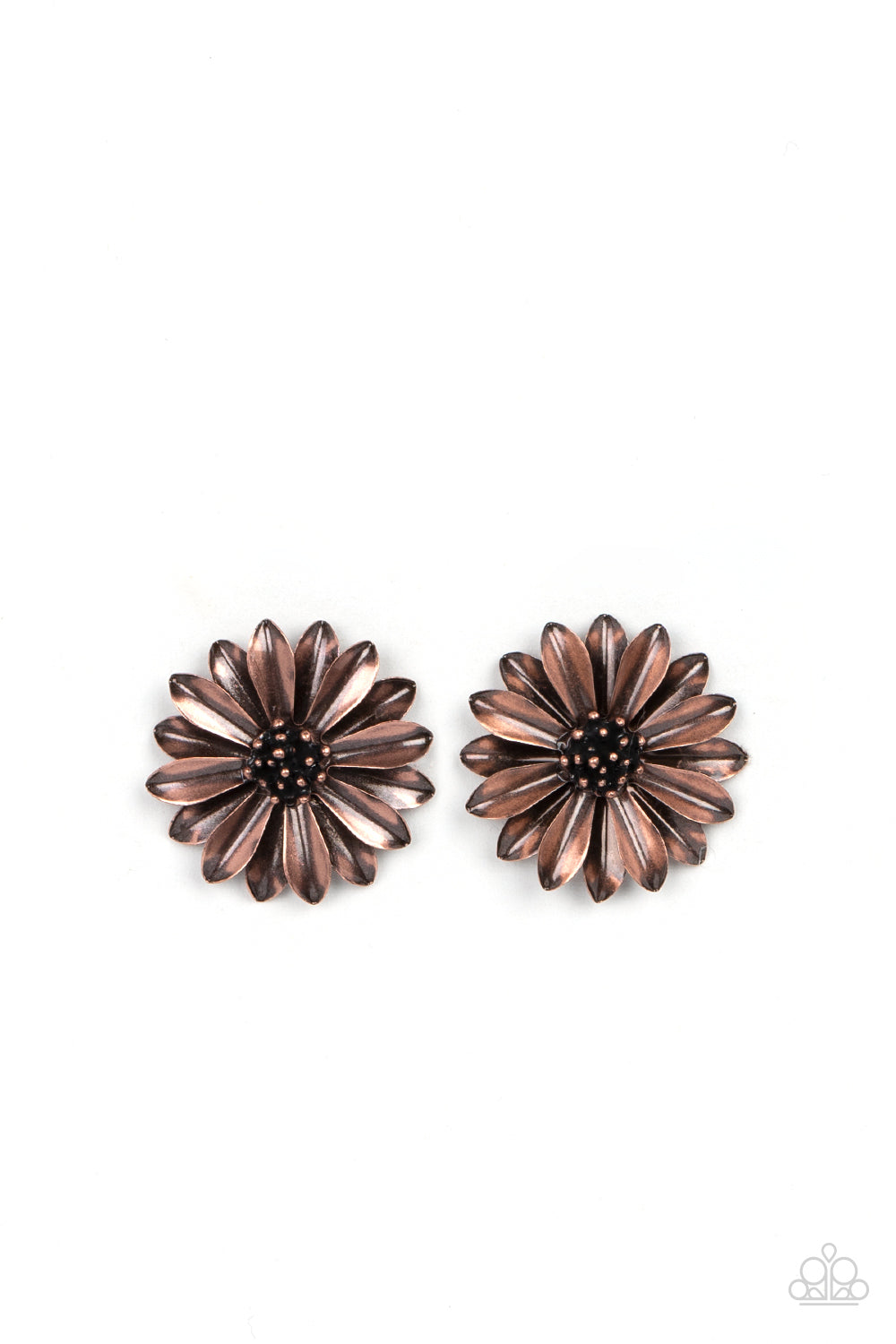 Daisy Dilemma - Copper Rustic Floral Post Earring Paparazzi E0955