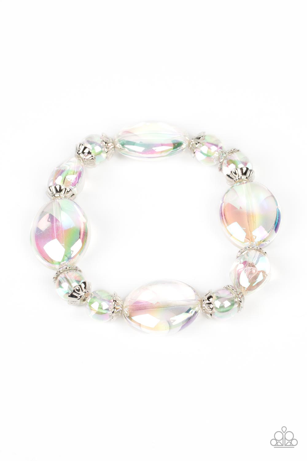 Iridescent Illusions - Multi Bubbly Iridescent Bead Bracelet Paparazzi B0695