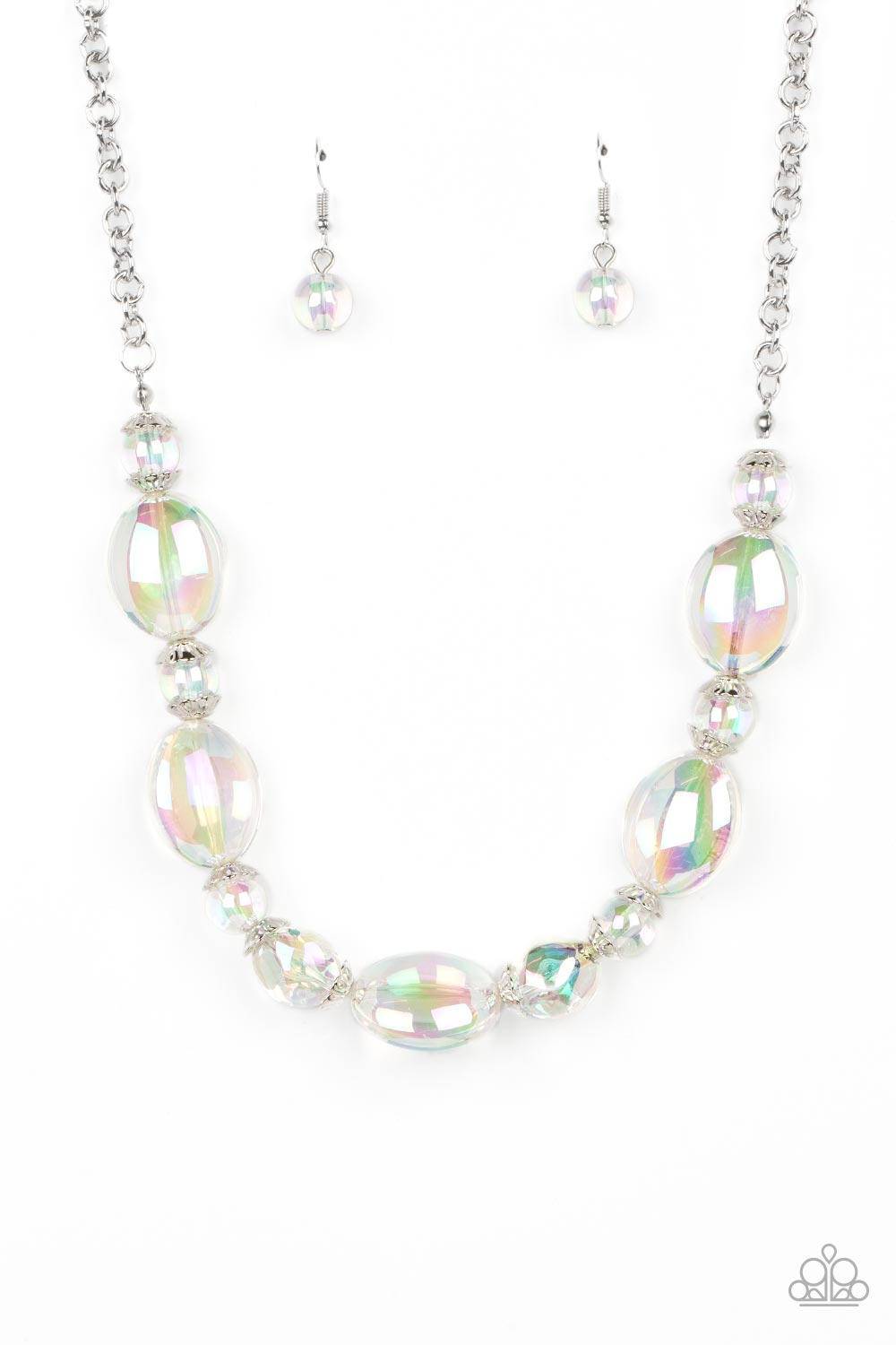 Prismatic Magic - Multi Iridescent Bubbly Bead Necklace Paparazzi N1119