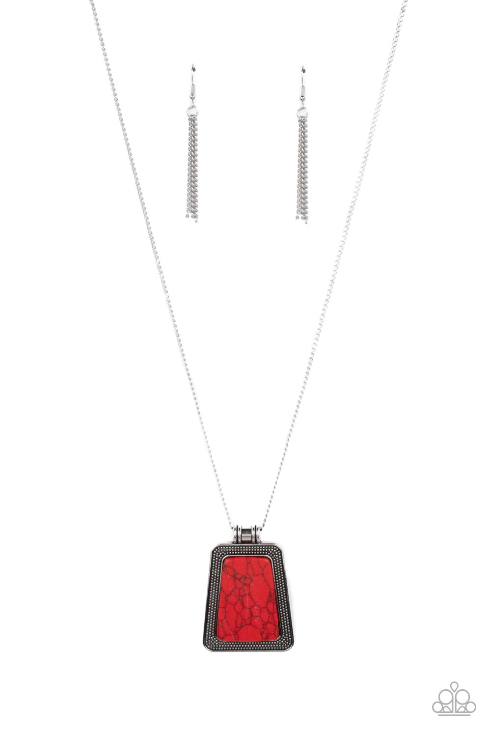 Private Plateau - Red Stone Santa Fe Style Necklace Paparazzi N1427