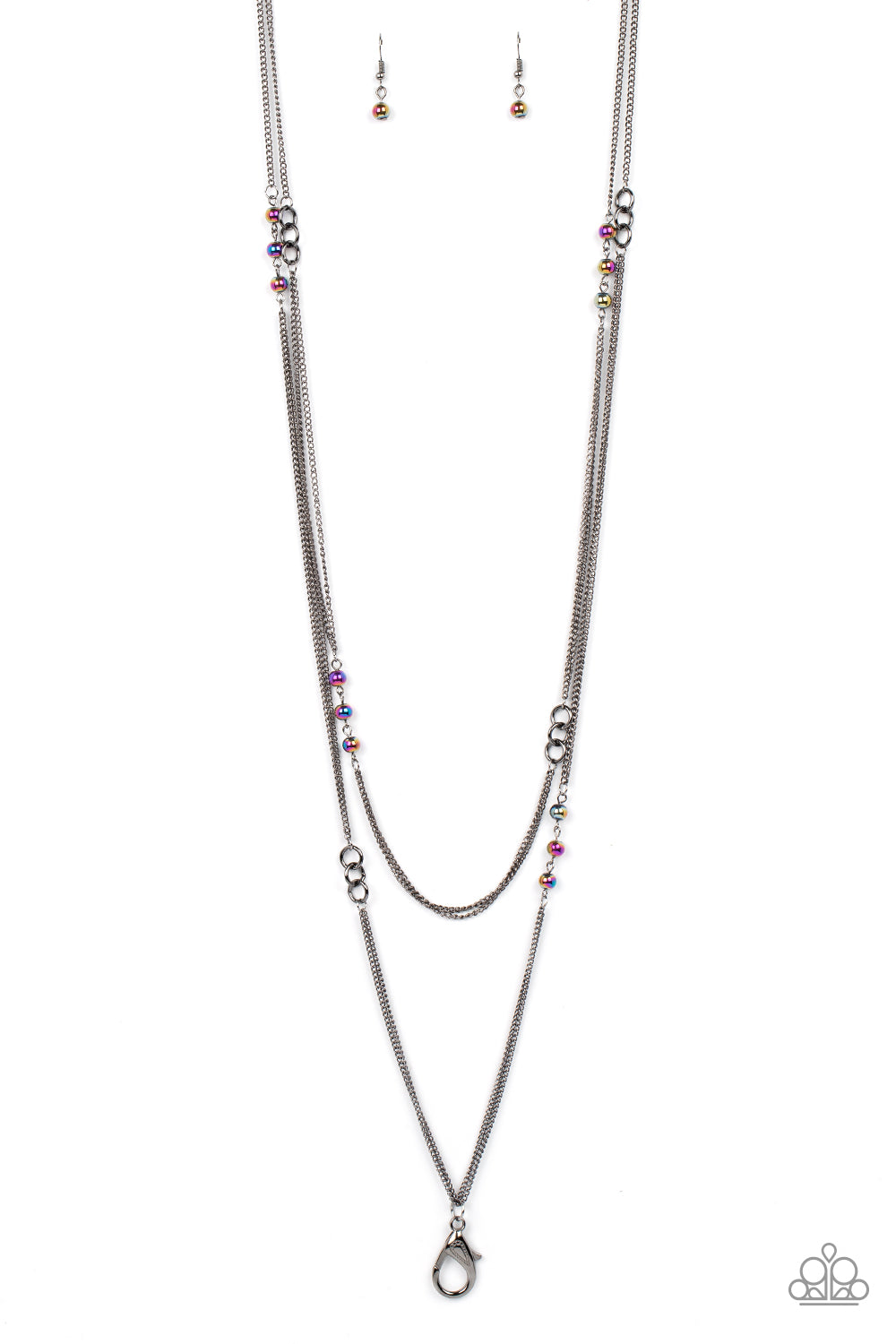 Ethereal Expectations - Multi Oli Spill Bead Lanyard Necklace Paparazzi N1655