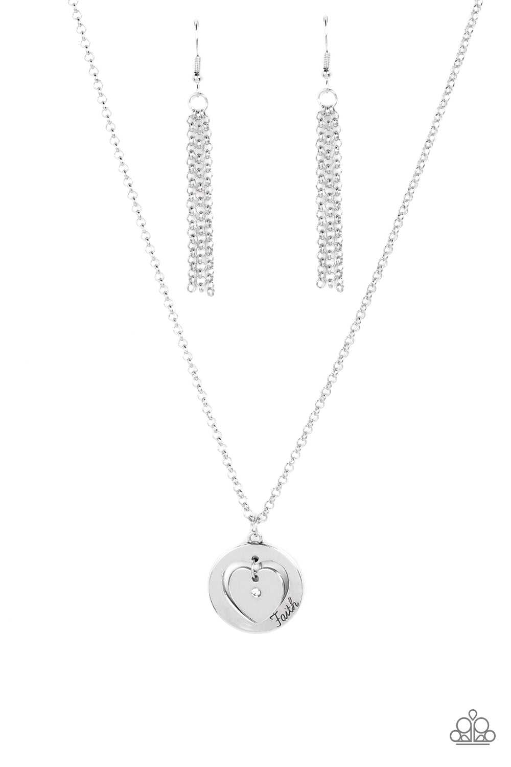 Heart Full of Faith - White Inspirational Necklace "Faith" Paparazzi N1208