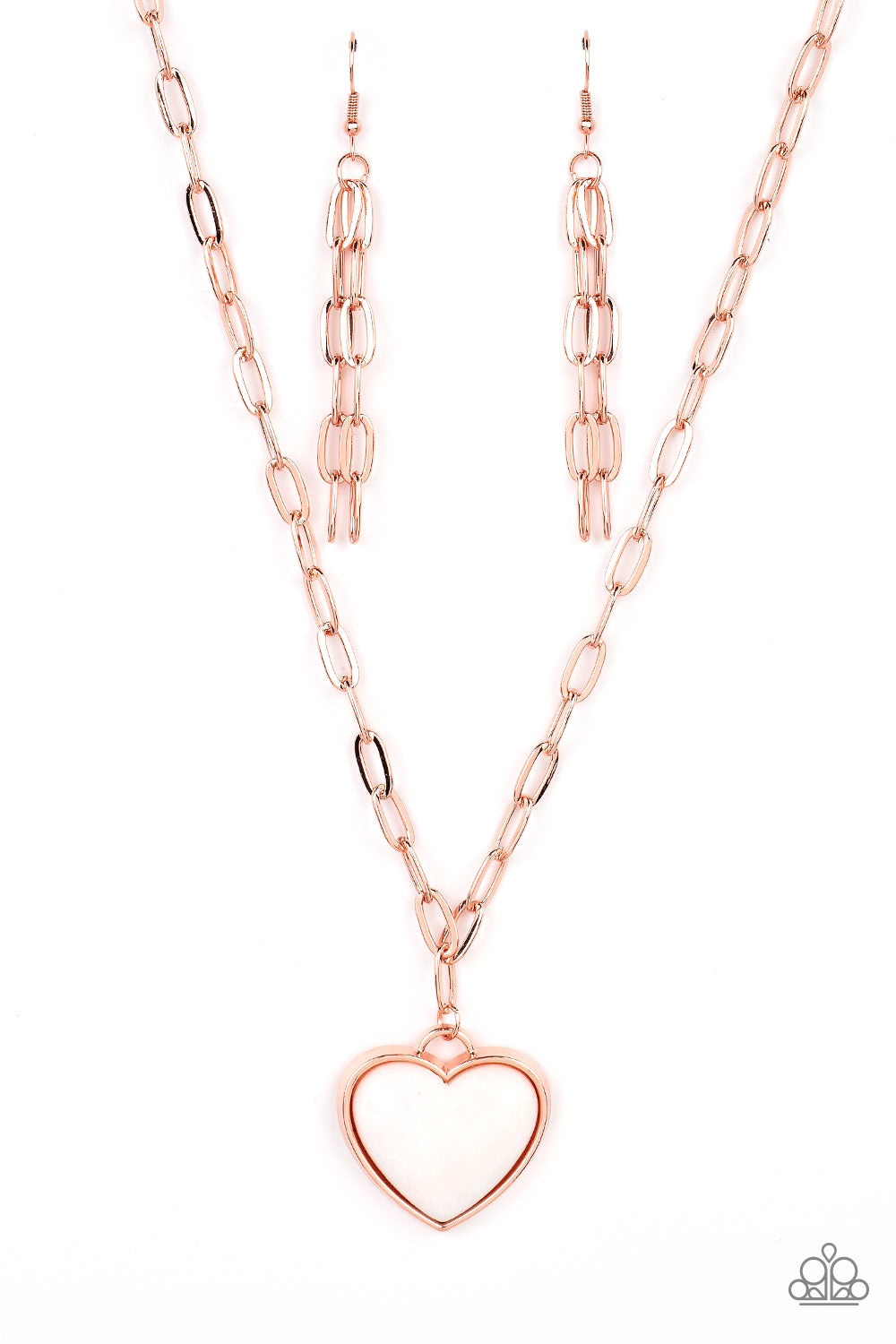 Everlasting Endearment - Copper With Quartz Like Gemstone Heart Paparazzi N1178