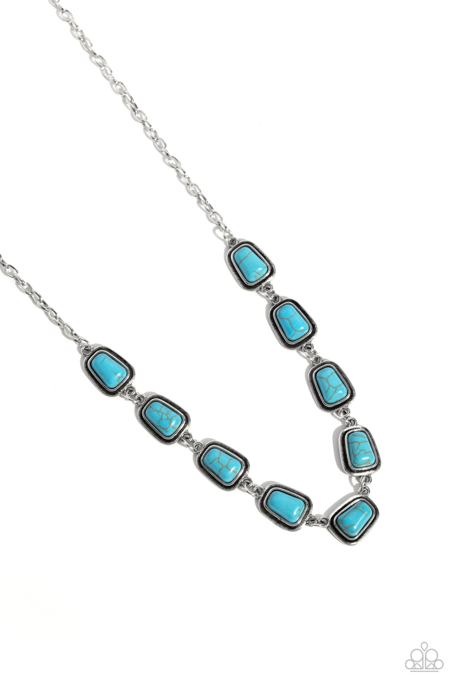 Southern Safari - Blue Turquoise Stone Santa Fe Style Necklace Paparazzi N3029