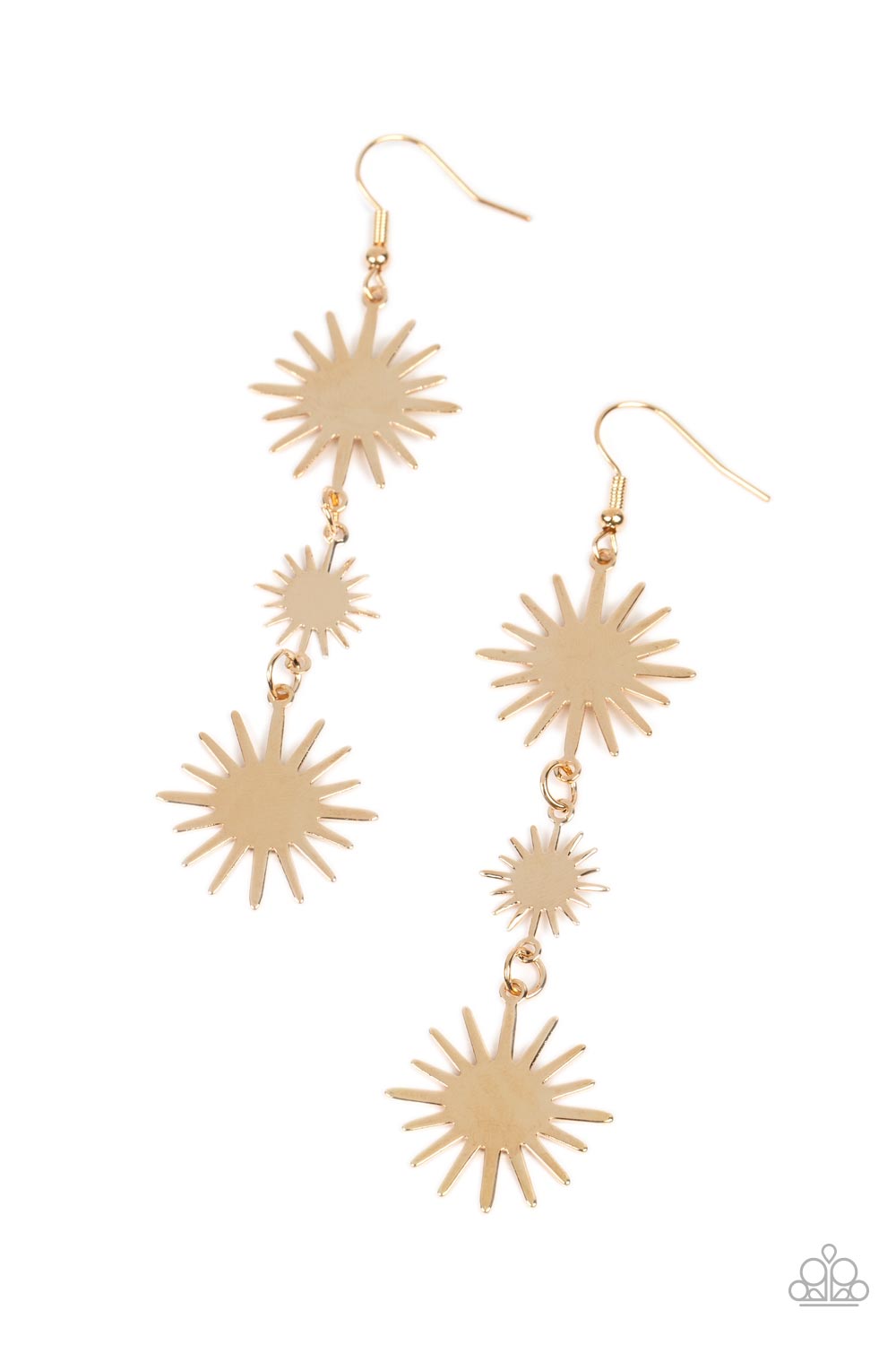 Solar Soul - Gold Sunburst Earring Paparazzi E0977