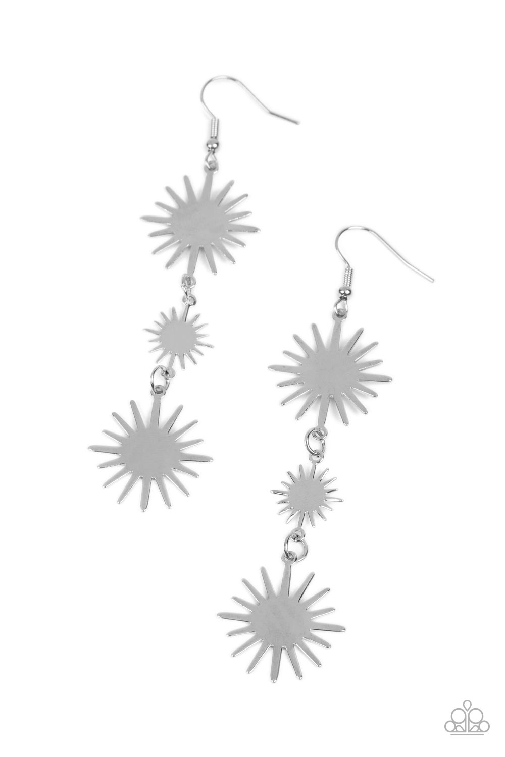 Solar Soul - Silver Starry Sunburst Earring Paparazzi E0912