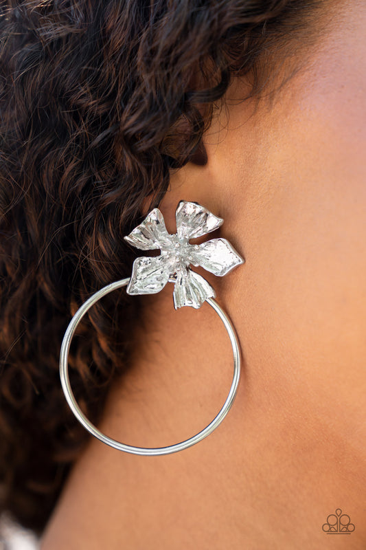 Buttercup Bliss - Silver Post Flower Earring Life Of The Party August 2022 Paparazzi E0891