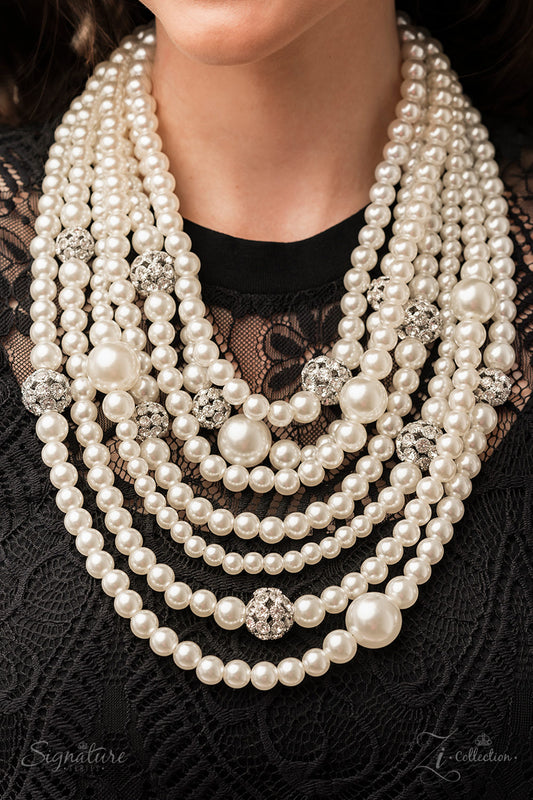 The Courtney White Pearl White Rhinestone ZI Collection Necklace Paparazzi 2022