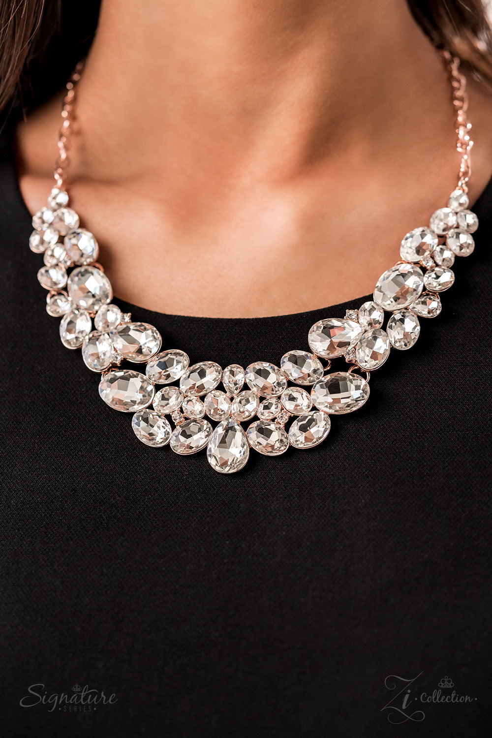 The Jenni White Rhinestone ZI Collection Necklace Paparazzi 2022