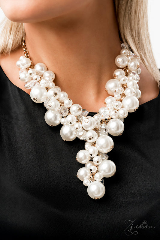 Flawless - Iridescent Clear And Glass Beads, White Pearl Zi Collection Necklace Paparazzi 2022