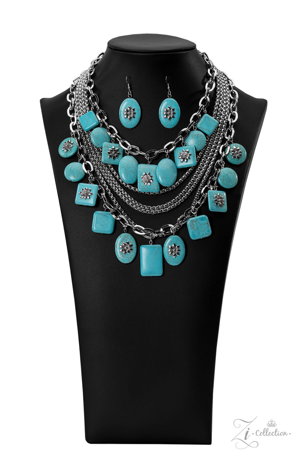 Bountiful Silver Chain Turquoise Stone Zi Collection Necklace Paparazzi 2022