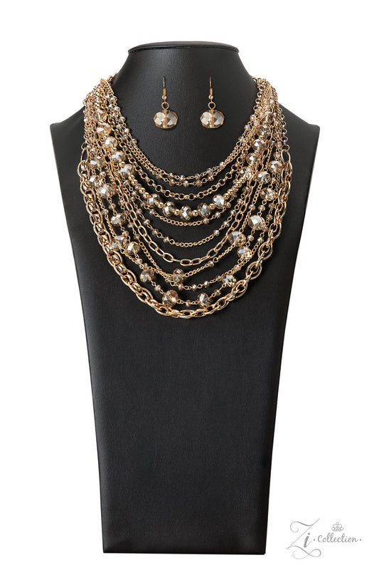 Reminiscent Shiny Gold Chains And Iridescent Crystal-Like Bead 2022 Zi Collection Necklace Paparazzi