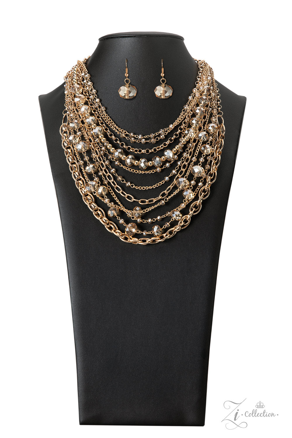 Reminiscent Shiny Gold Chains And Iridescent Crystal-Like Bead 2022 Zi Collection Necklace Paparazzi