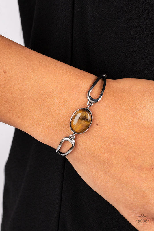 A Quarter Past ZEN - Brown Tiger's Eye Stone Bracelet Paparazzi B0662