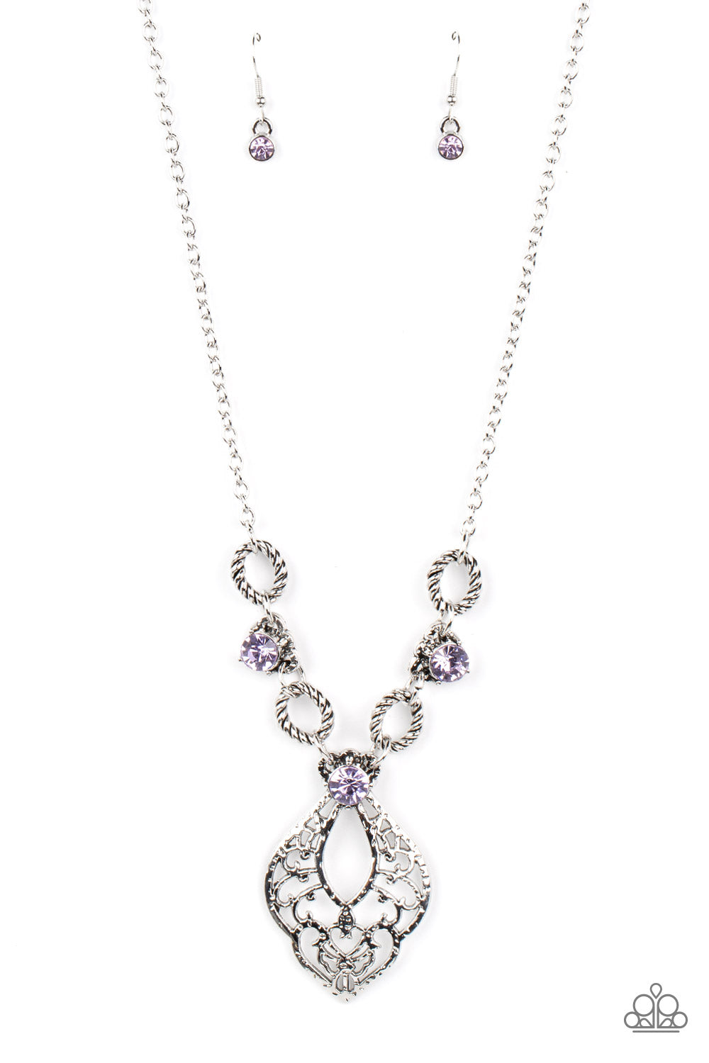 Contemporary Connections - Purple Rhinestone Necklace Paparazzi N1255