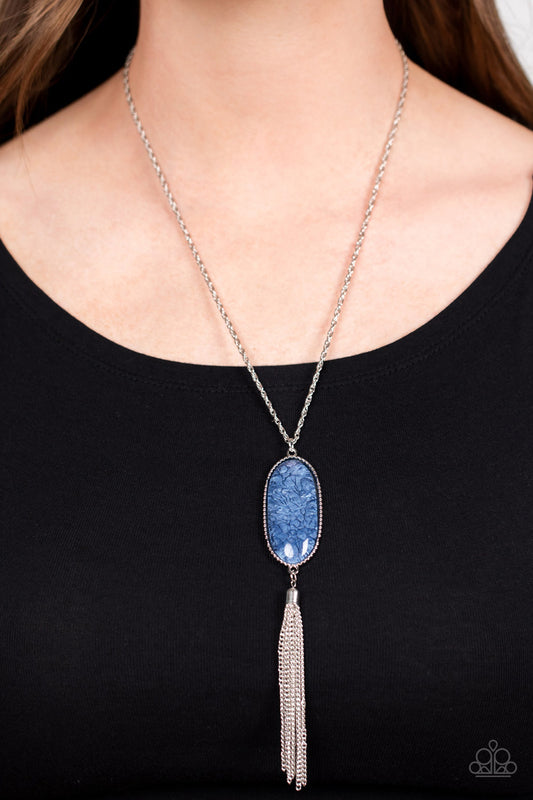 Southern Stroll - Blue Pendant Necklace Paparazzi N1089