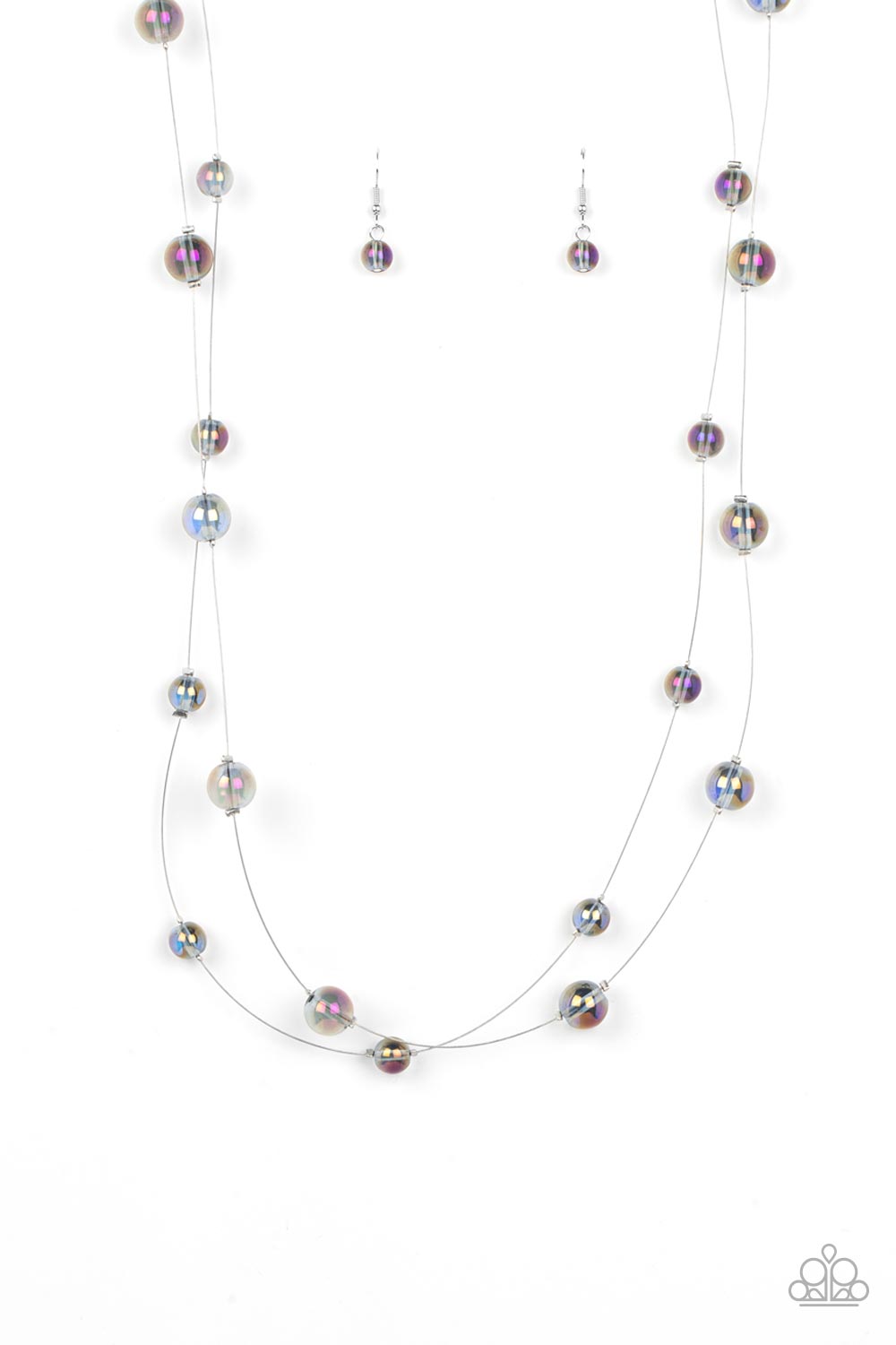Interstellar Illusions - Purple Shimmer Glassy Bead Necklace Paparazzi N1420