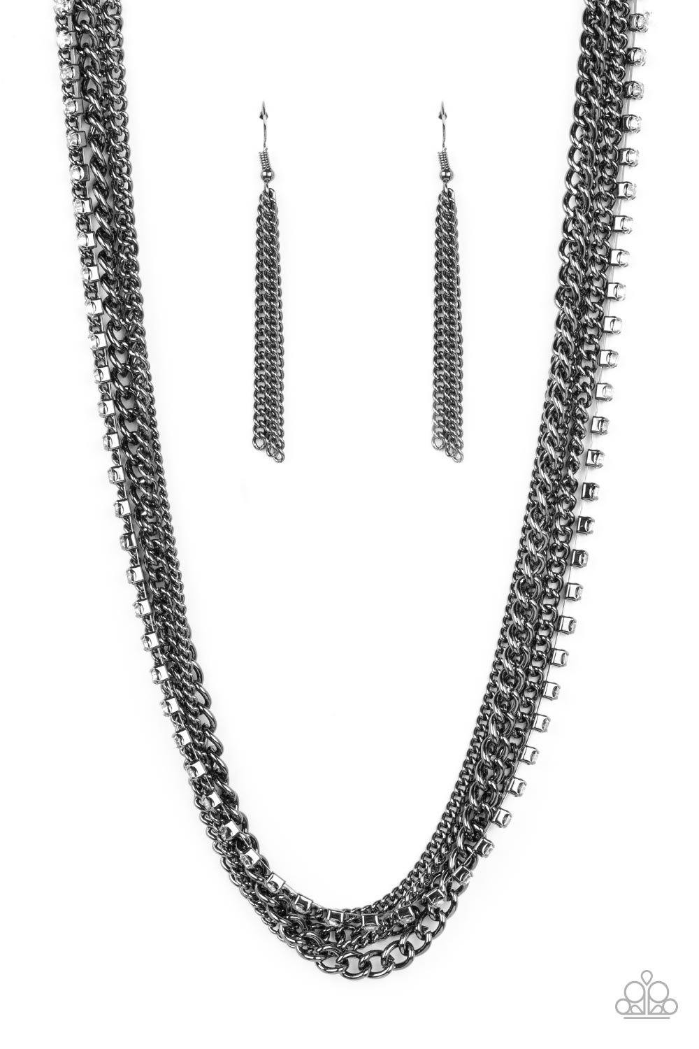 Free to CHAINge My Mind - Black Gunmetal Chain Necklace Paparazzi N1643