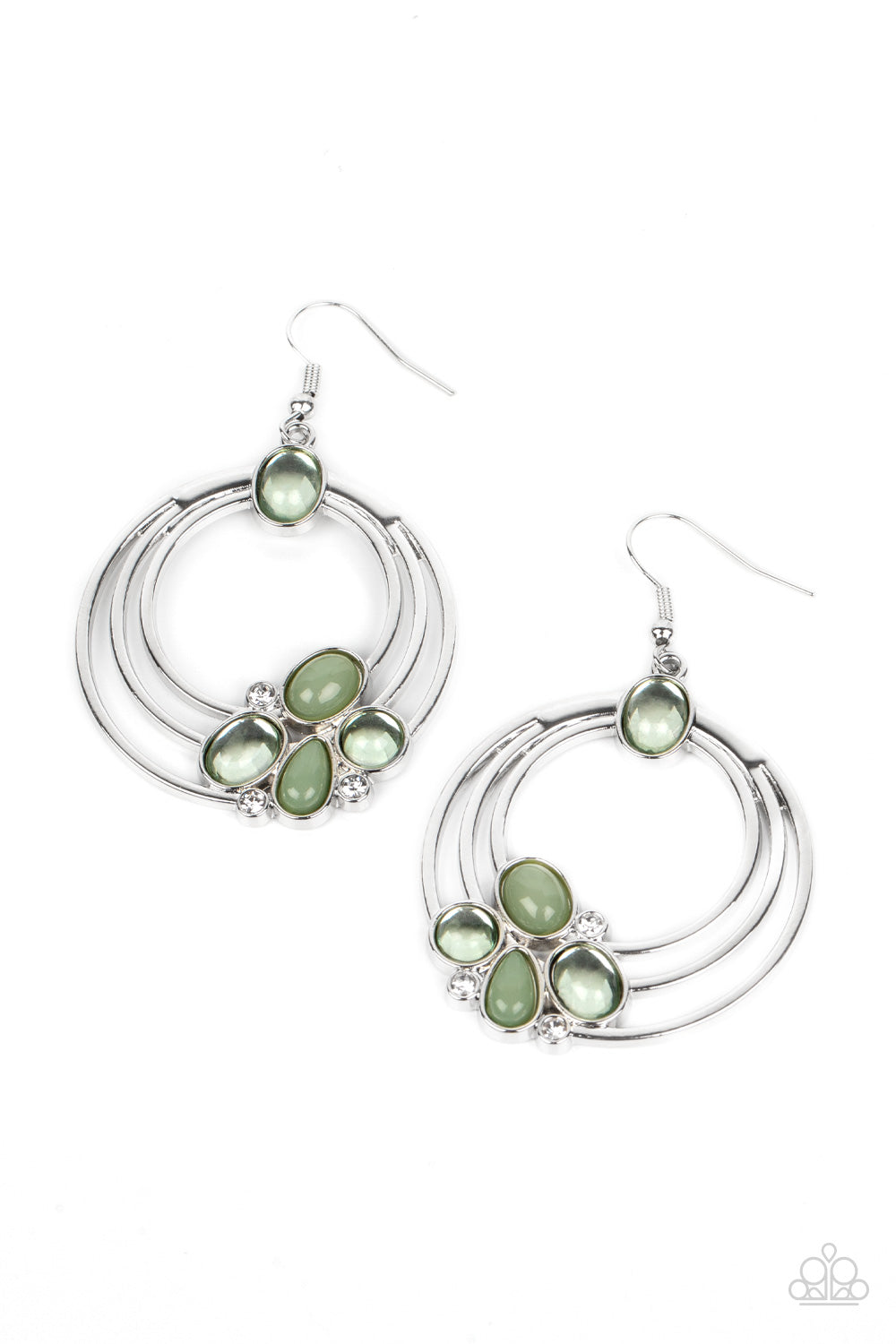 Dreamy Dewdrops - Green Basil Bead Earring Paparazzi E0868