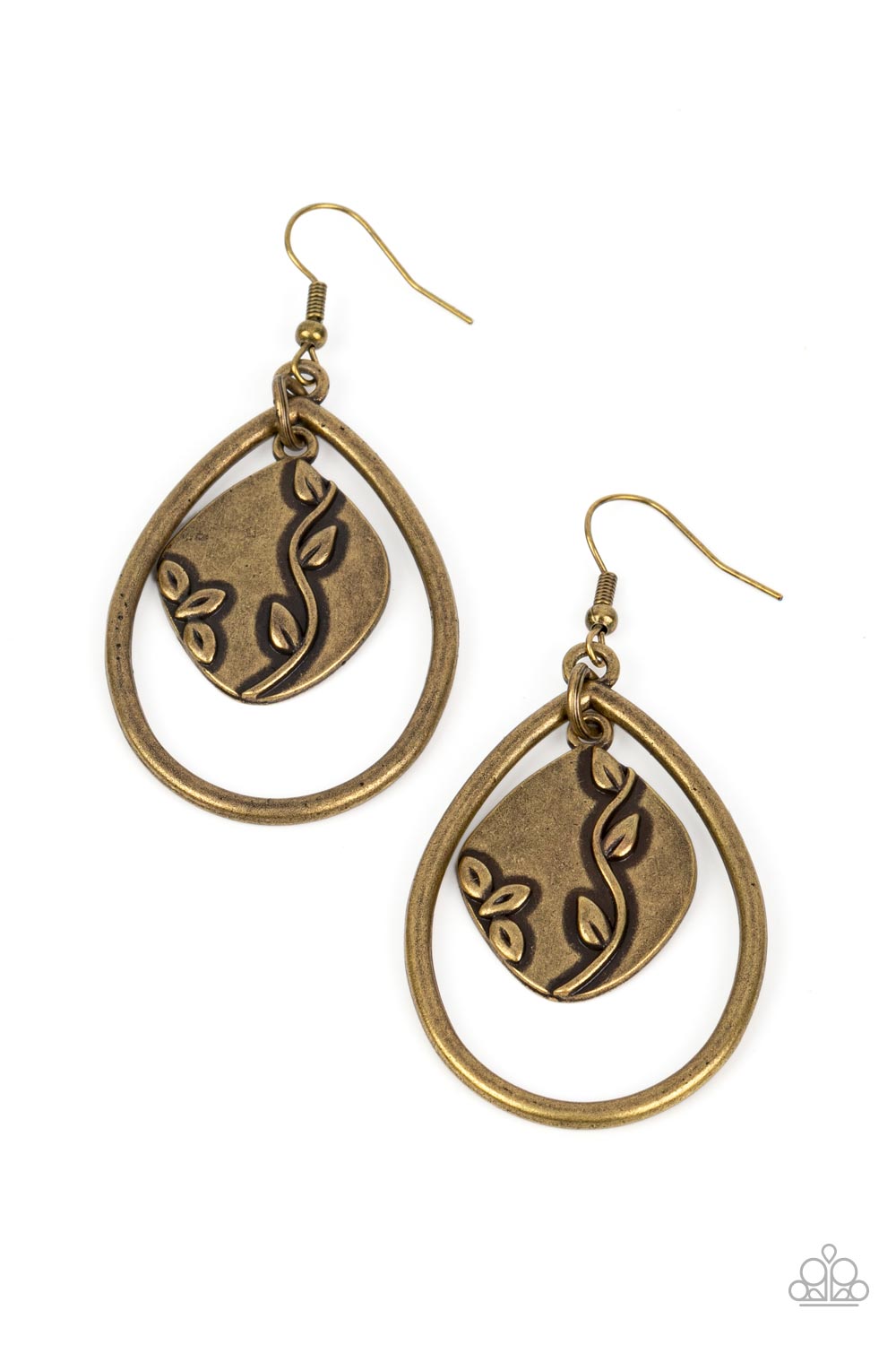 Artisan Refuge - Brass Vine Teardrop Earring Paparazzi E0917