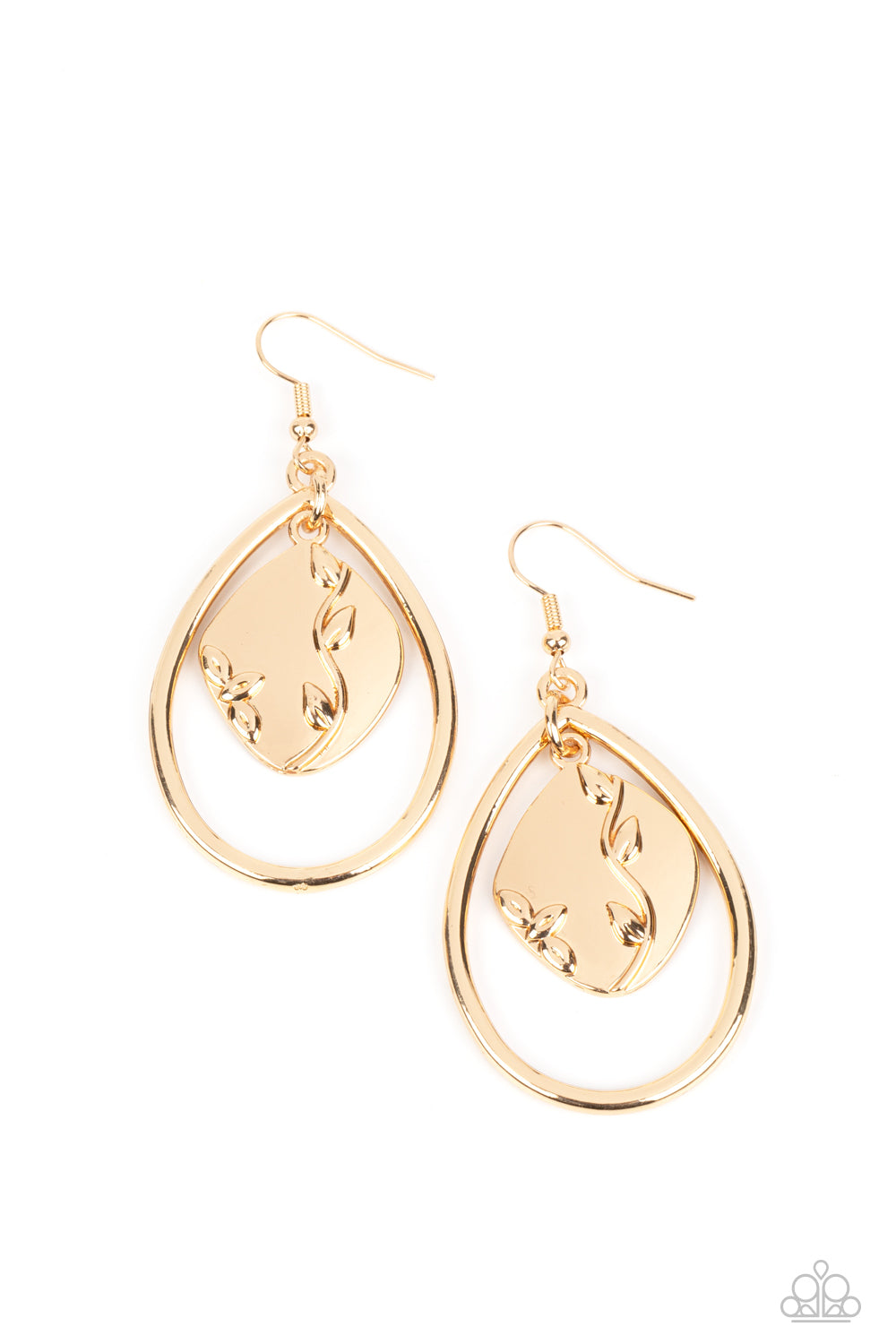 Artisan Refuge - Gold Vine Teardrop Santa Fe Style Earring Paparazzi E1580