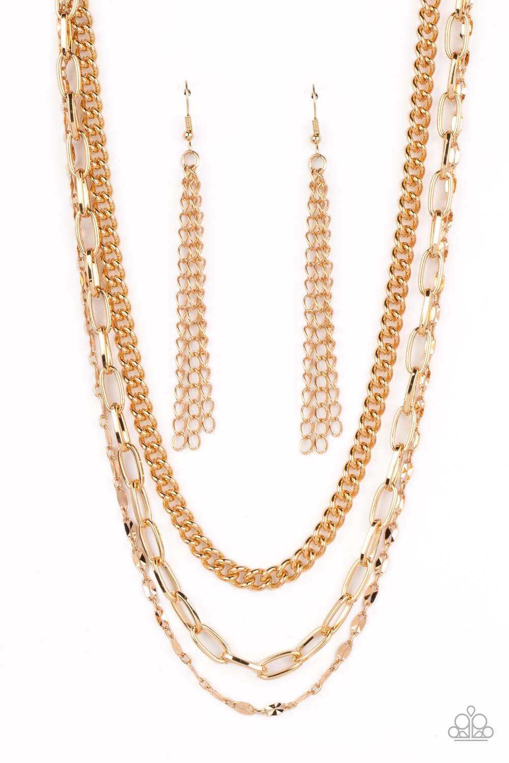 Galvanized Grit - Gold Chain Necklace Paparazzi N1079