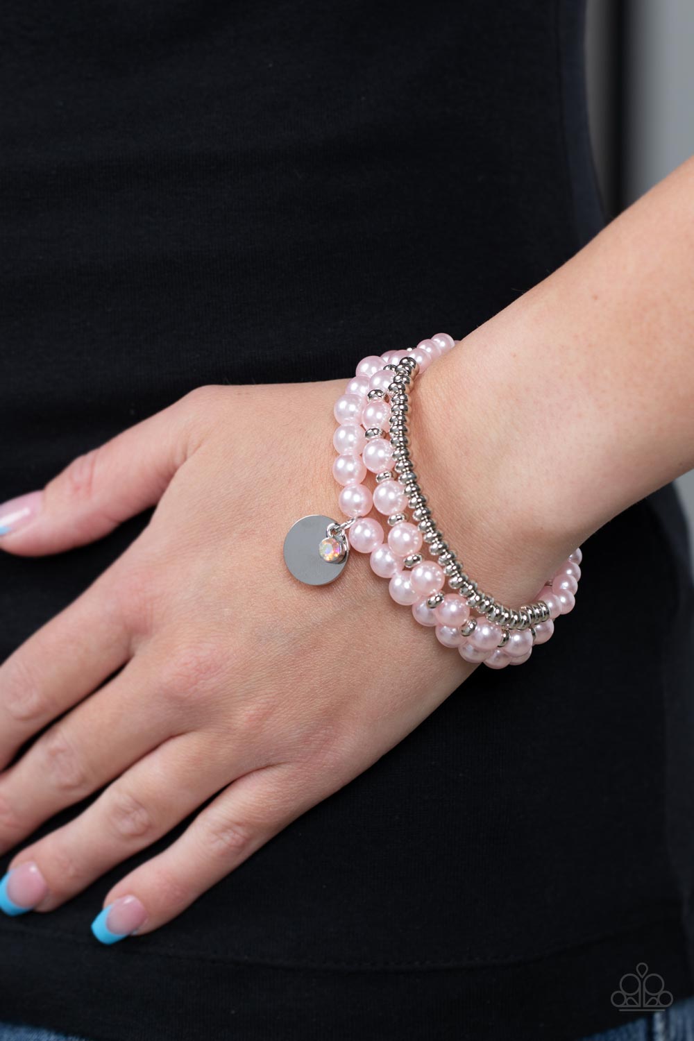 Pearly Professional - Pink Pearl Stretch Bracelet Paparazzi B0261