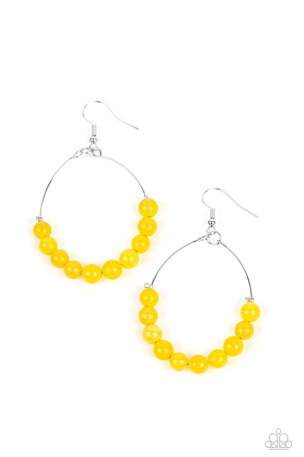 Catch a Breeze - Yellow Stone Bead Earring Paparazzi E1053