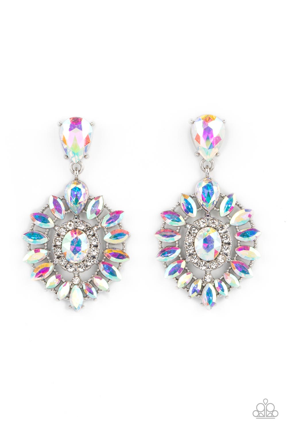 My Good LUXE Charm - Multi Iridescent Gem Post Back Earring Paparazzi E0984