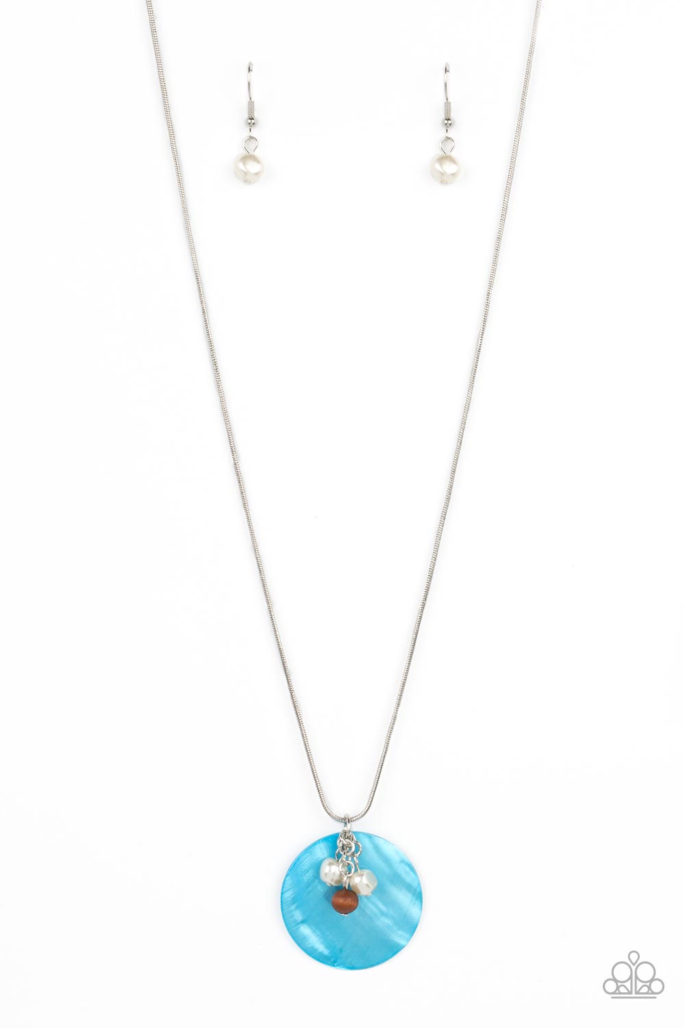 Beach House Harmony - Blue Shell Necklace Paparazzi N1626