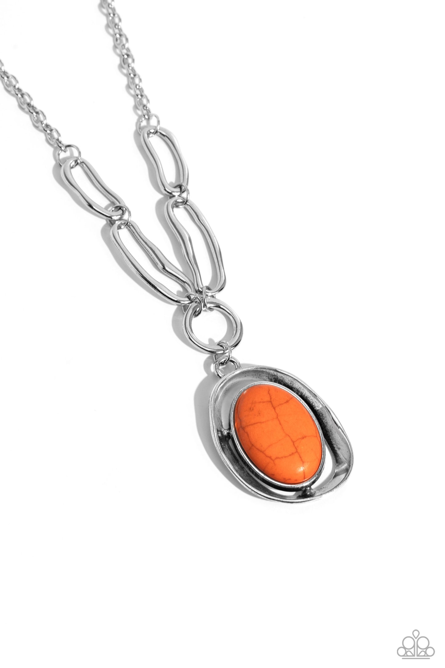 Sandstone Stroll - Orange Stone Santa Fe Style Necklace Paparazzi N1790