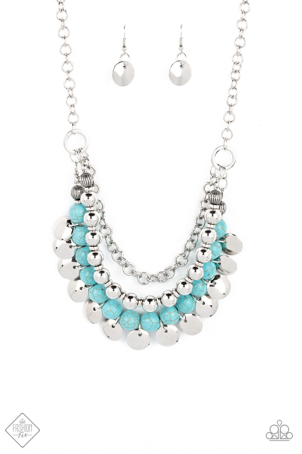 Leave Her Wild - Blue Turquoise Stone Bead Santa Fe Style Necklace Fashion Fix September 2022 Paparazzi N1118