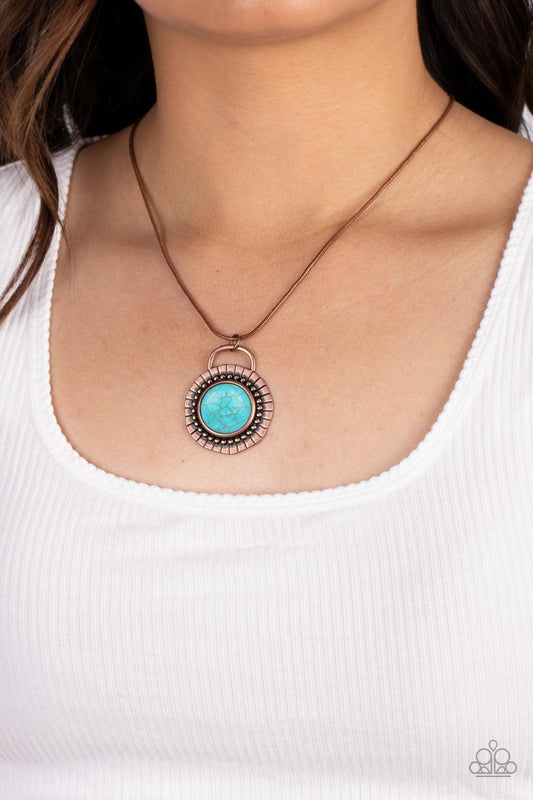 New Age Nomad - Copper & Marbled Turquoise Stone Santa Fe Style Necklace Paparazzi N1745