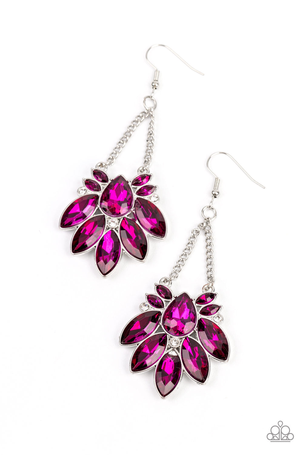 Prismatic Pageantry - Pink Teardrop Rhinestone Earring Paparazzi E0954