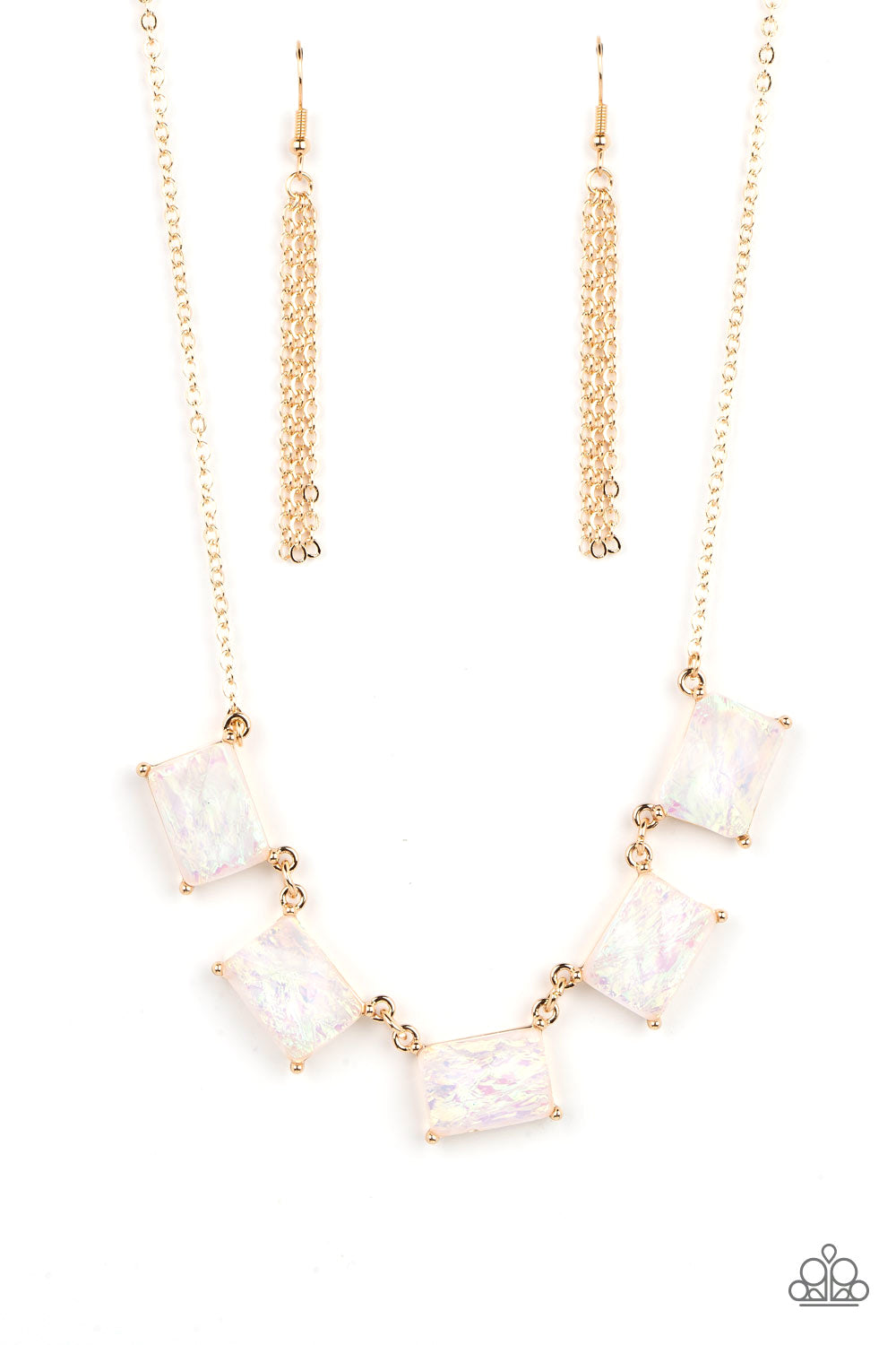 Opalescent Oblivion - Gold Opalescent Shimmer Finish Necklace Paparazzi N1156