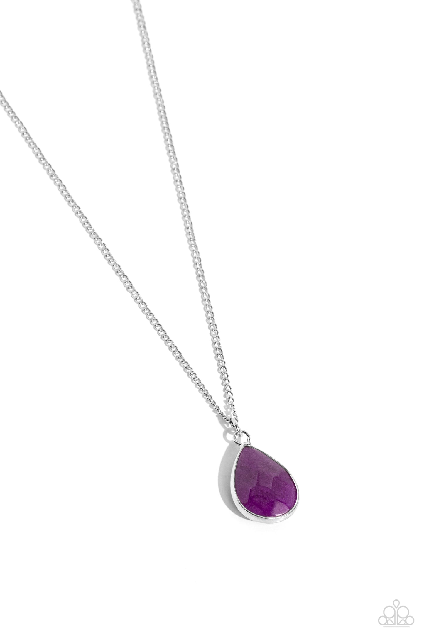 Sparkling Stones - Purple Amethyst Teardrop Necklace Paparazzi N1887