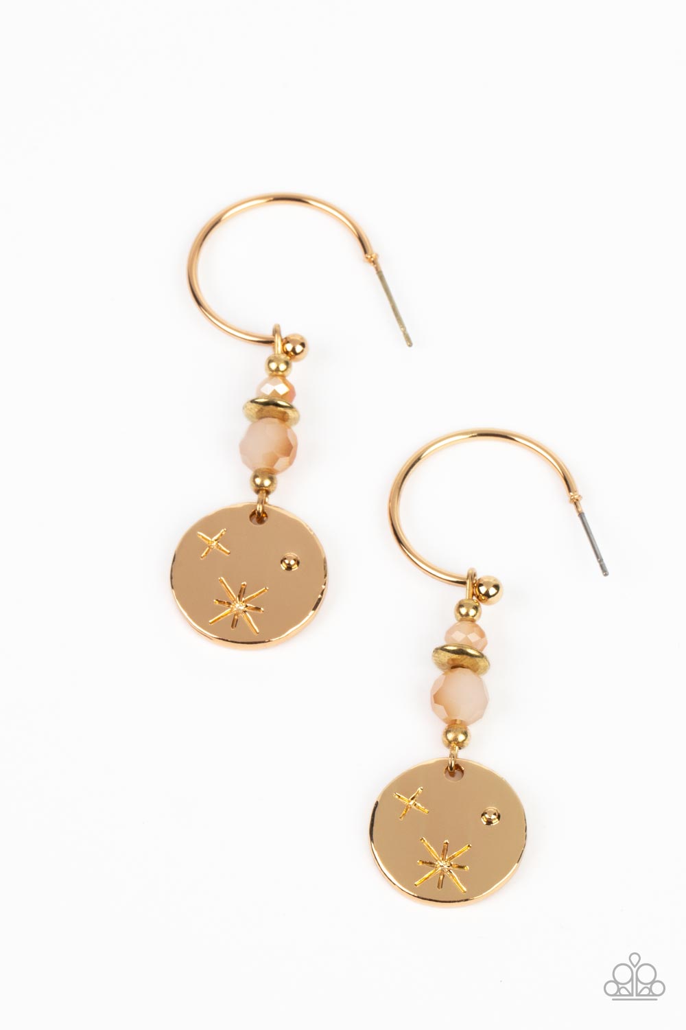 Artificial STARLIGHT - Gold Hoop Star Earring Paparazzi E1096