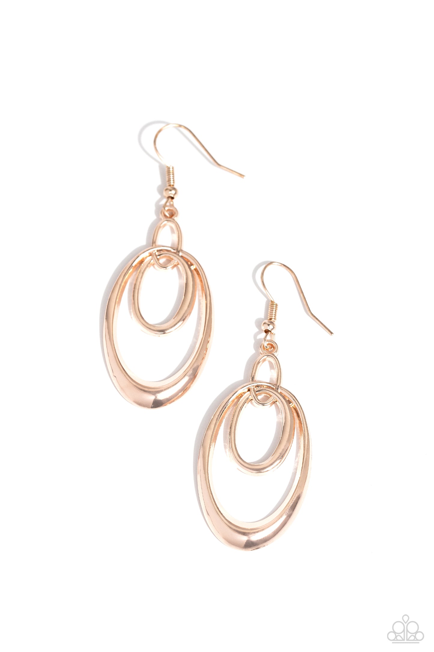 So OVAL-Rated - Rose Gold Oval Earring Paparazzi E1738