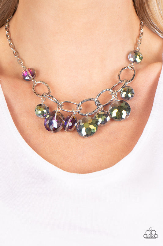 Rhinestone River - Multi Oilspill Glaze Necklace Paparazzi N1126