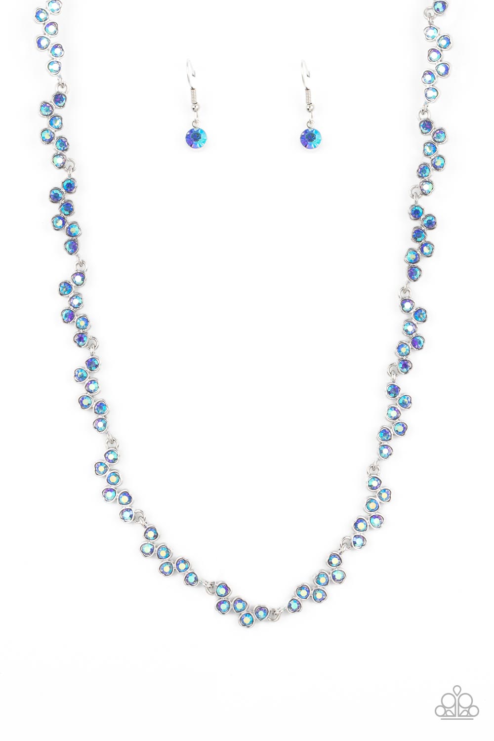 GLOWING Admiration - Blue Sapphire Rhinestone Necklace Paparazzi N1177